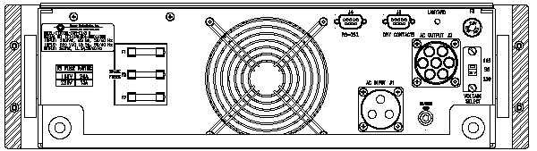 P/N: <br />ETI0001-2250 Rugged MilSpec UPS Standard Rear Panel Layout