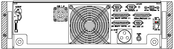 P/N: <br />ETI0001-1438 Rugged MilSpec UPS Standard Rear Panel Layout