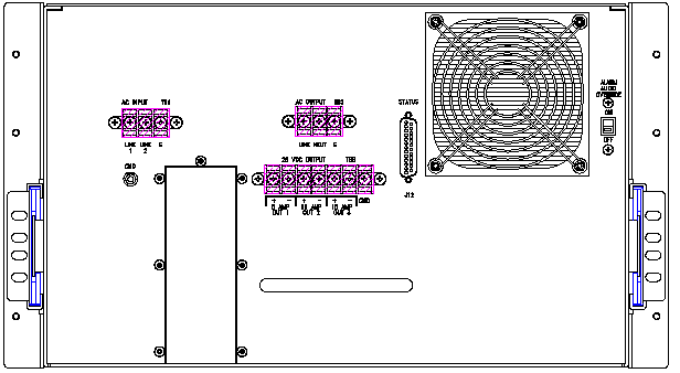 <br />ETI0001-2221 Rugged MilSpec UPS Standard Rear Panel Layout